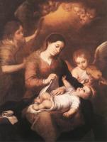 Murillo, Bartolome Esteban - Mary and Child with Angels Playing Music